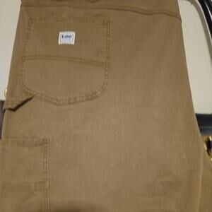 NWT Lee Carpenter Jeans Men 60x30 Big/Tall Loose Fit Khaki Straight Leg Stretch